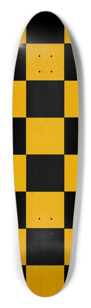Black And Yellow Checkered Longboard Deck Longboard Shape