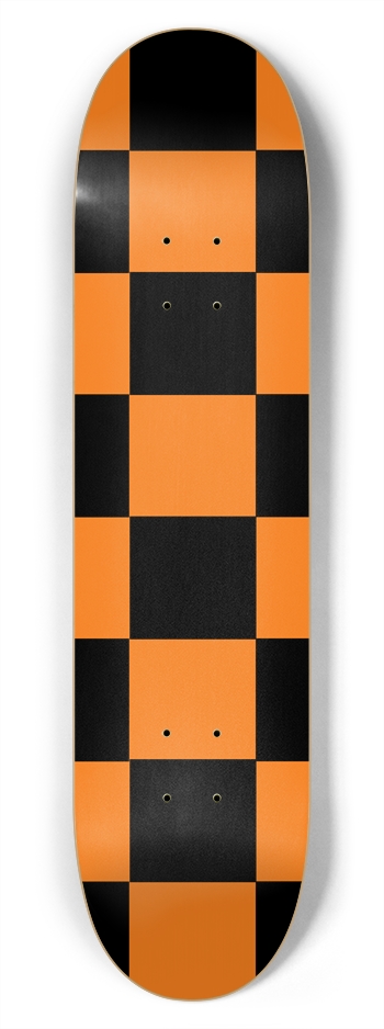 Black And Orange Checkered 7 3/4" Deck 7-3/4 Skateboard Deck