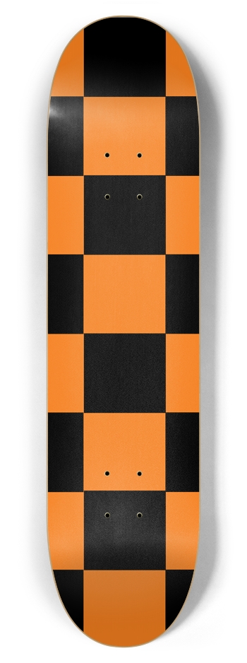 Black And Orange Checkered 7 7/8" Deck 7-7/8 Skateboard Deck