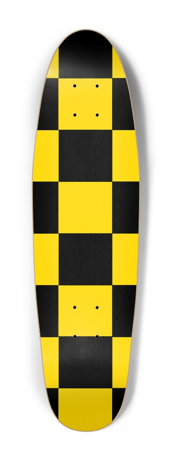 Black And yellow Checkered Cruiser Deck Cruiser Shape