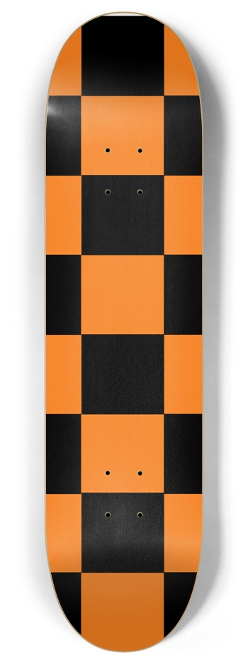 Black And Orange Checkered 8" Deck 8 Inch Skateboard Deck