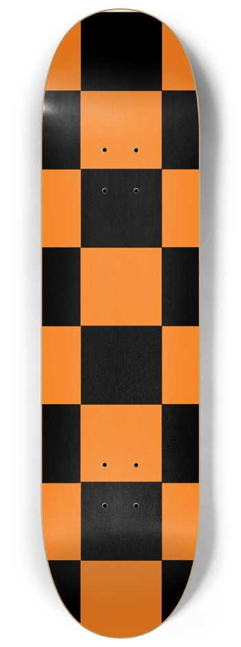 Black And Orange Checkered 8 1/4" Deck 8-1/4 Skateboard Deck