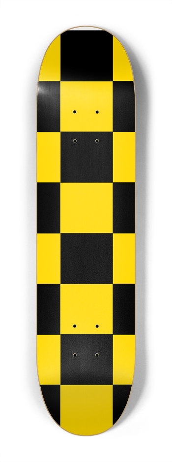 Black And Yellow Checkered 7 1/4" Deck 7-1/4 Mini/Kid Skateboard
