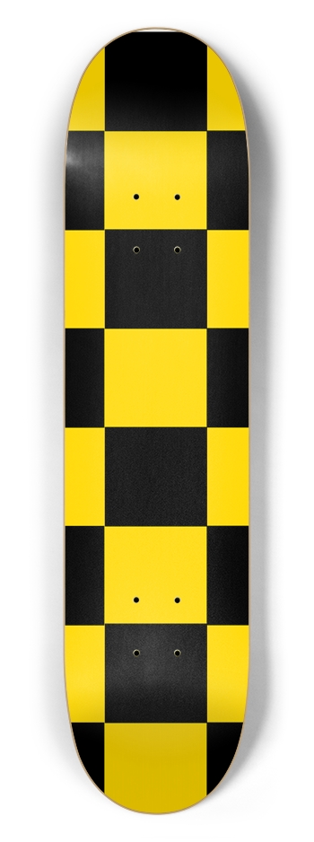 Black And Yellow Checkered 7 1/2" Deck 7-1/2 Skateboard Deck