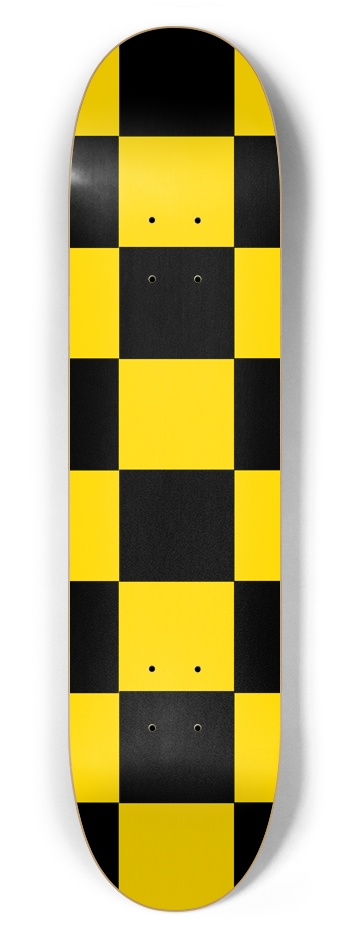 Black And Yellow Checkered 7 5/8" Deck 7-5/8 Skateboard Deck