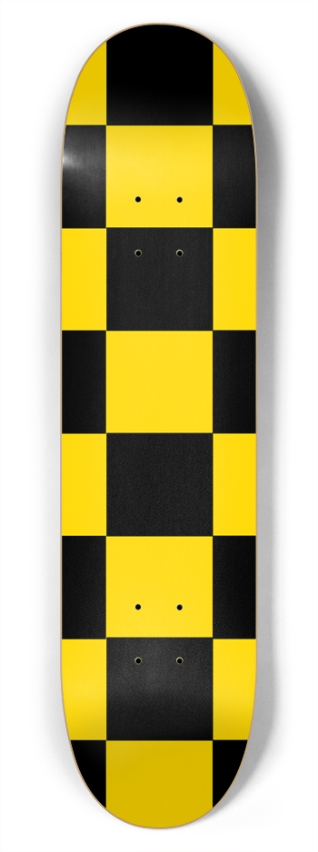 Black And Yellow Checkered 7 3/4" Deck 7-3/4 Skateboard Deck