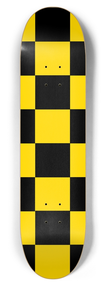 Black And Yellow Checkered 7 7/8" Deck 7-7/8 Skateboard Deck