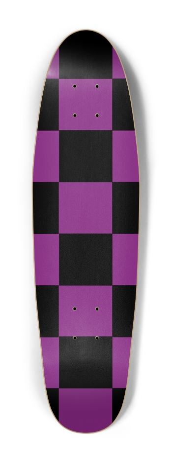 Black And Purple Checkered Cruiser Deck Cruiser Shape