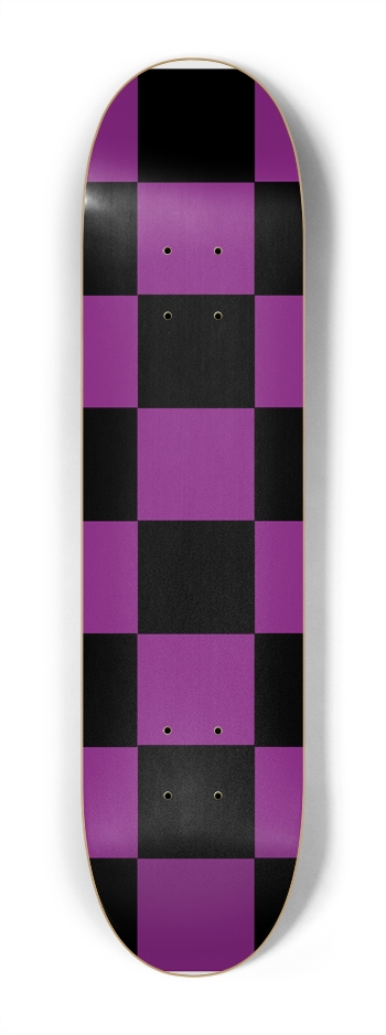Black And Purple Checkered 7 1/4" Deck 7-1/4 Mini/Kid Skateboard
