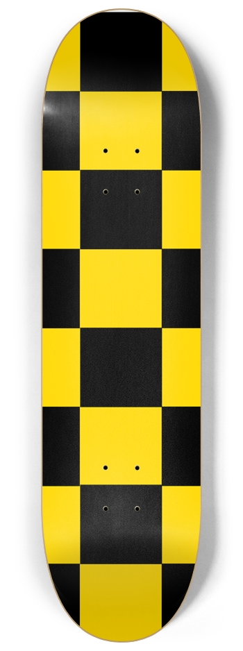 Black And Yellow Checkered 8 1/4" Deck 8-1/4 Skateboard Deck