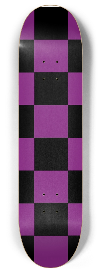 Black And Purple Checkered 8" Deck 8 Inch Skateboard Deck