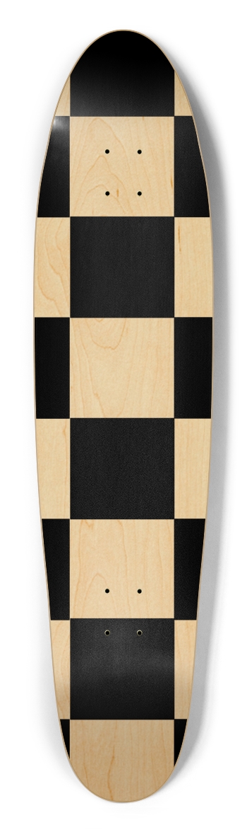 Black And White Checkered Longboard Deck Longboard Shape