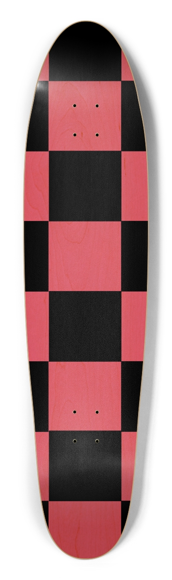 Black And Pink Checkered Longboard Deck Longboard Shape