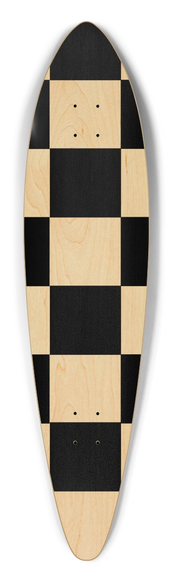 Black And White Checkered Pintail Longboard Deck