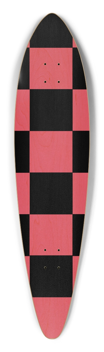 Black And Pink Checkered Pintail Longboard Deck Pintail Longboard