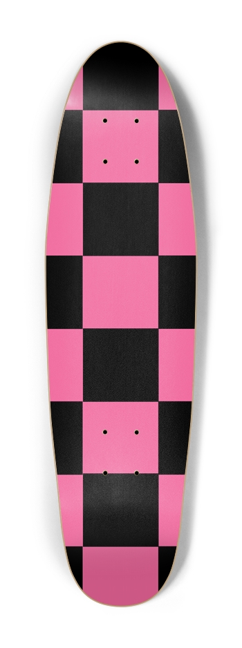 Black And Pink Checkered Cruiser Deck Cruiser Shape