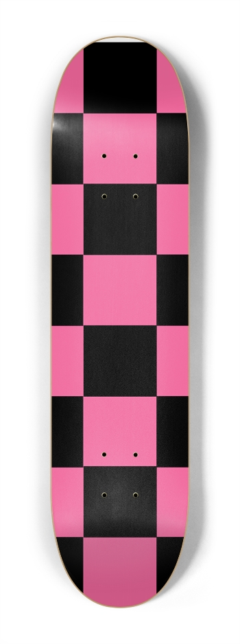 Black And Pink Checkered 7 1/4" Deck 7-1/4 Mini/Kid Skateboard