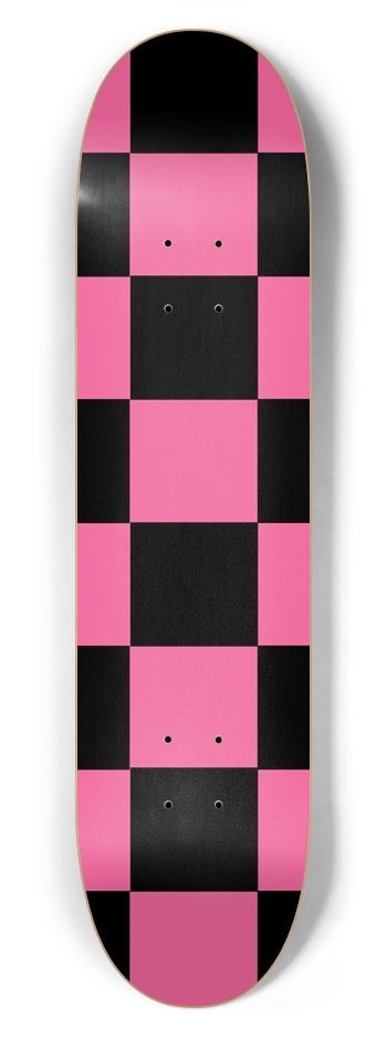 Black And Pink Checkered 7 5/8" Deck 7-5/8 Skateboard Deck