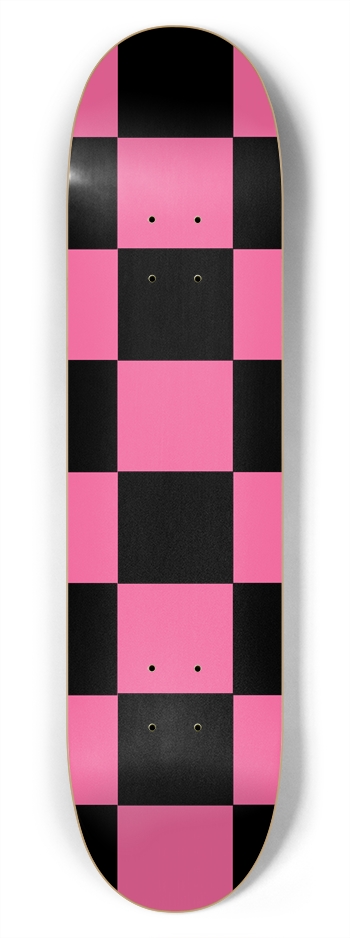 Black And Pink Checkered 7 3/4" Deck 7-3/4 Skateboard Deck