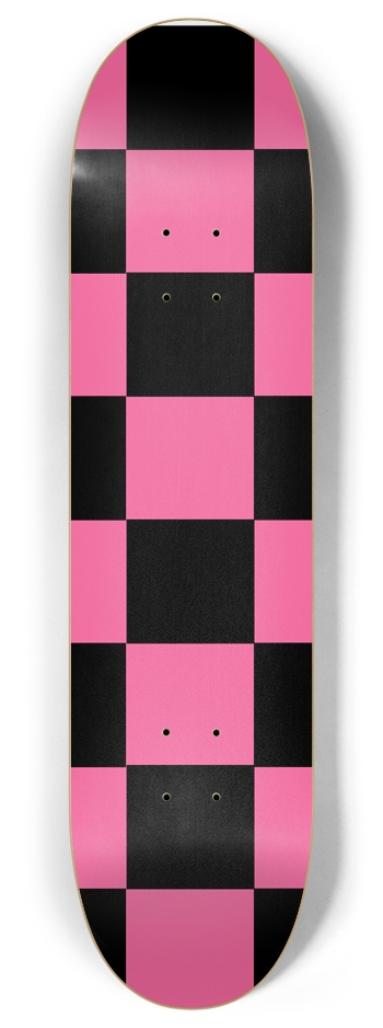 Black And Pink Checkered 8" Deck 8 Inch Skateboard Deck