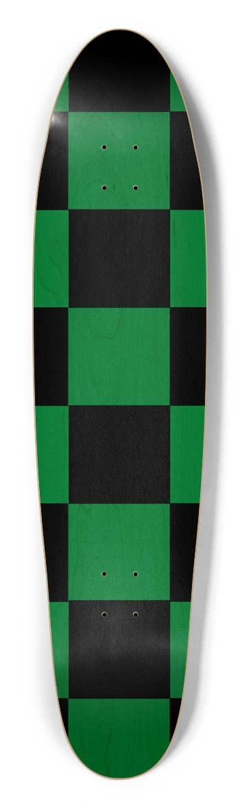 Black And Green Checkered Longboard Deck Longboard Shape