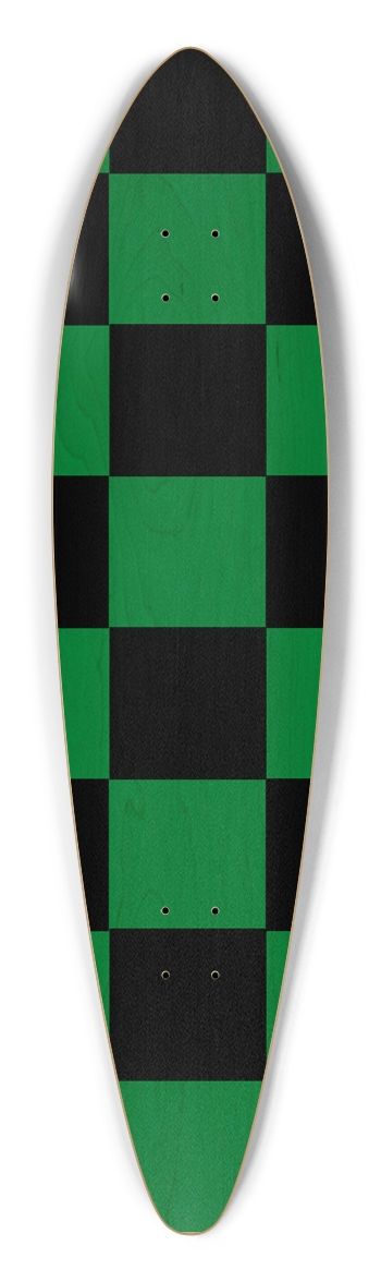 Black And Green Checkered Pintail Longboard Deck Pintail Longboard