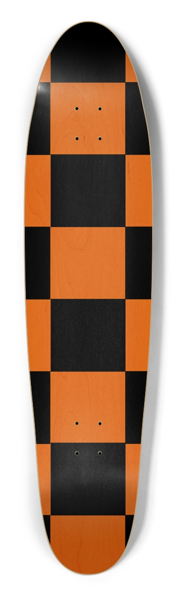 Black And Orange Checkered Longboard Deck Longboard Shape