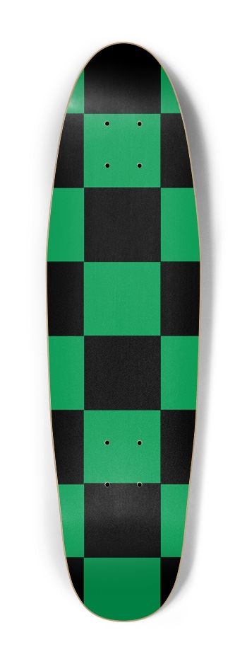 Black And Green Checkered Cruiser Deck Cruiser Shape
