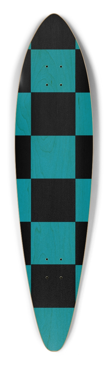 Black And Blue Checkered Pintail Longboard Deck Pintail Longboard