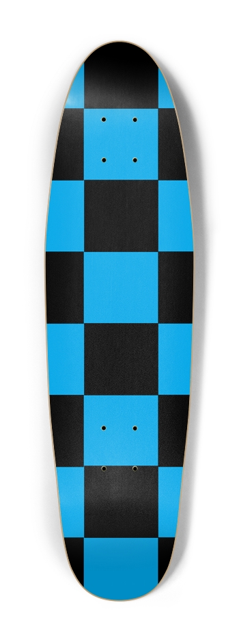 Black And Blue Checkered Cruiser Deck Cruiser Shape