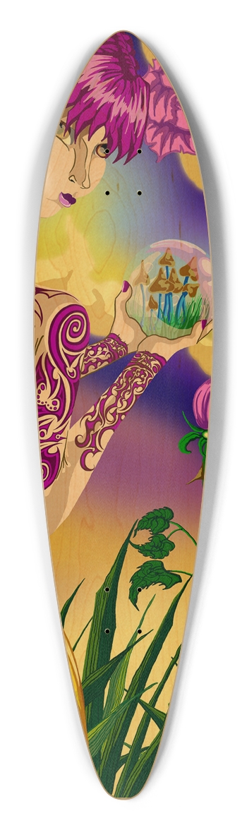 Mushroom Fairy Pintail Longboard Deck Pintail Longboard