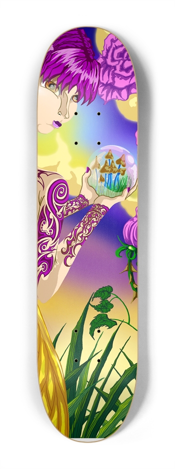 Mushroom Fairy 7 1/4" Deck 7-1/4 Mini/Kid Skateboard