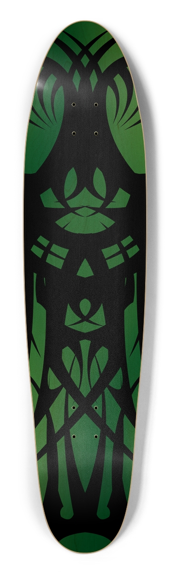Green Tribal Longboard Deck Longboard Shape
