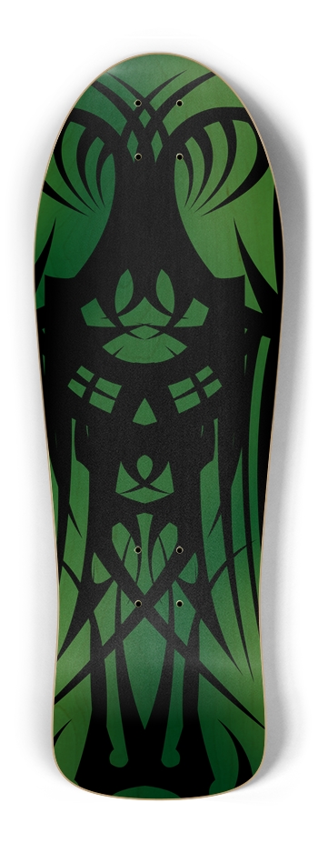 Green Tribal Old School Deck Old School Shape