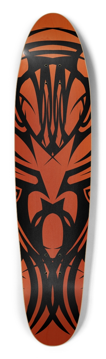 Orange Tribal Longboard Deck Longboard Shape