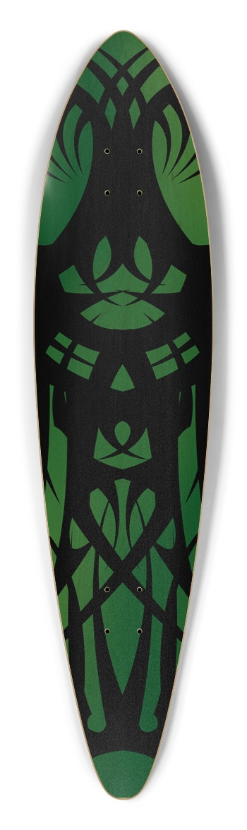 Green Tribal Pintail Longboard Deck Pintail Longboard