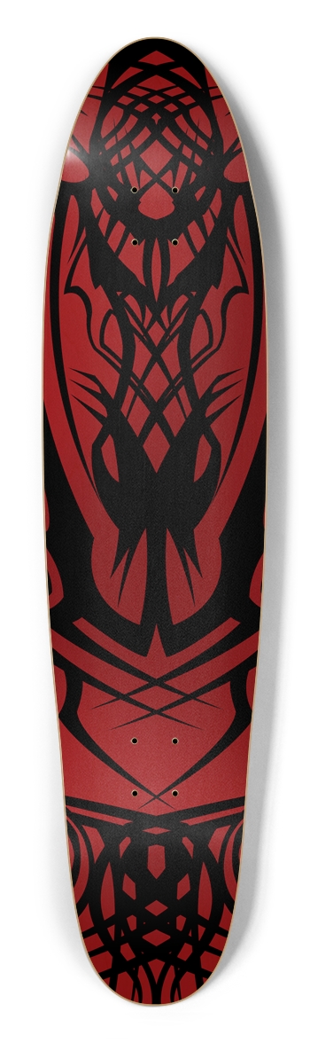 Red Tribal Longboard Deck Longboard Shape
