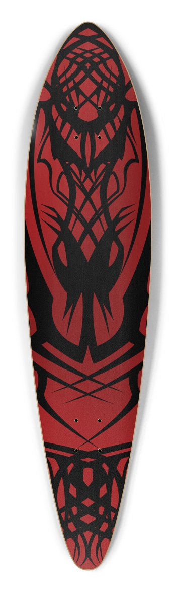 Red Tribal Pintail Longboard Deck Pintail Longboard