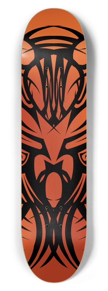 Orange Tribal 7 5/8" 7-5/8 Skateboard Deck