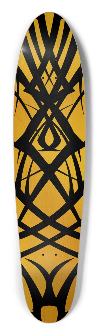 Yellow Tribal Longboard Deck Longboard Shape