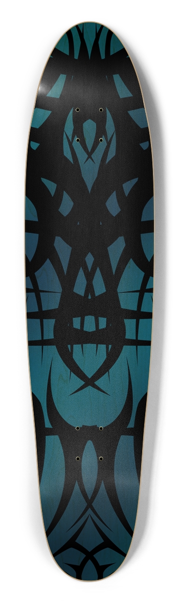 Blue Tribal Longboard Deck Longboard Shape