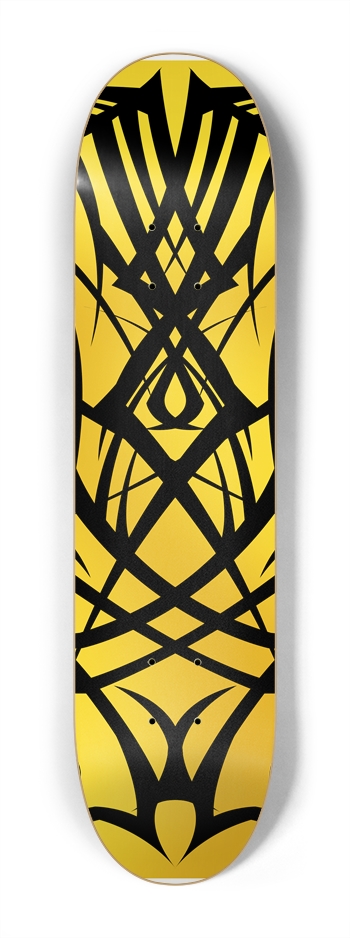 Yellow Tribal 7 1/4" Deck 7-1/4 Mini/Kid Skateboard