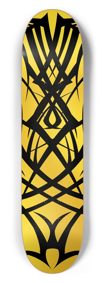 Yellow Tribal 7 1/2" Deck 7-1/2 Skateboard Deck