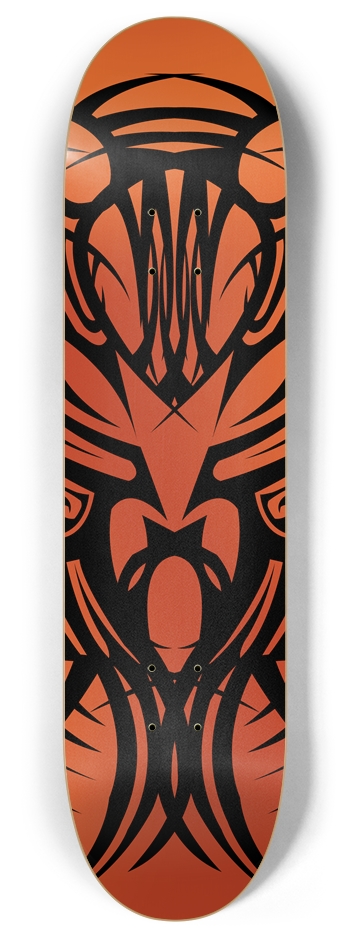 Orange Tribal 8" Deck 8 Inch Skateboard Deck