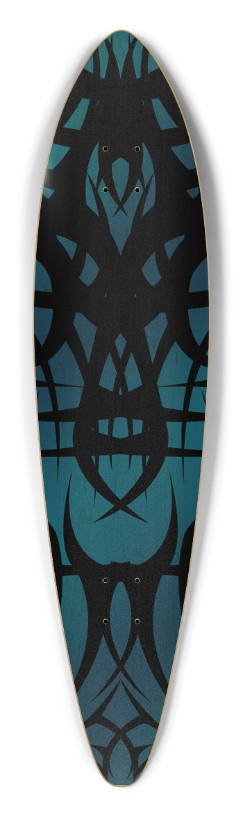 Blue Tribal Pintail Longboard Deck