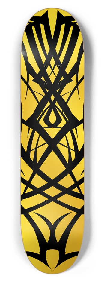 Yellow Tribal 7 5/8" Deck 7-5/8 Skateboard Deck
