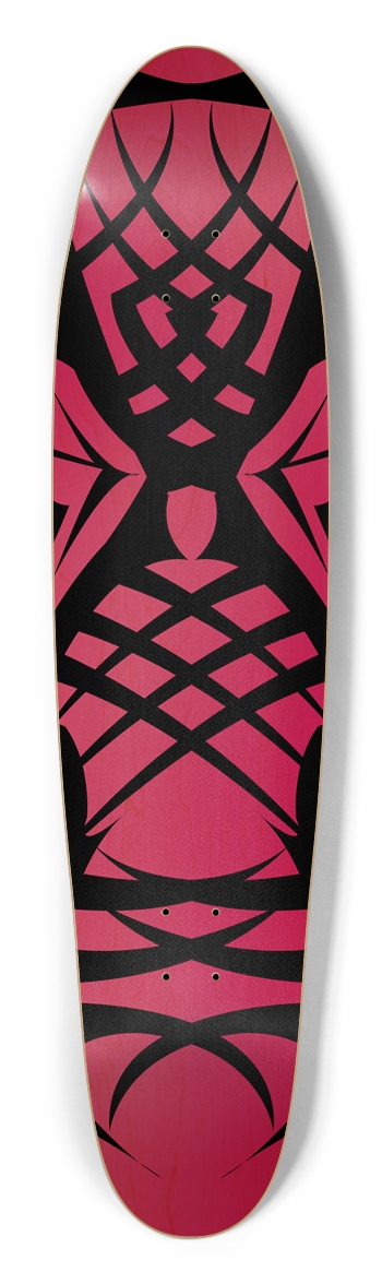 Pink Tribal Longboard Deck Longboard Shape