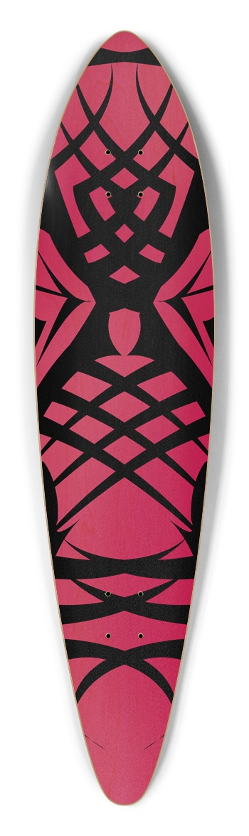 Pink Tribal Pintail Longboard Deck Pintail Longboard