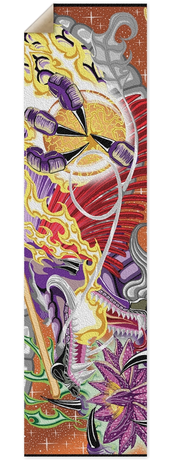 Dragon Of The Lotus Grip Tape 9 x 33 Inch Griptape