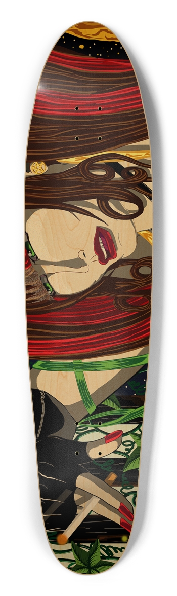 Sara Rose w/ Cigarette Longboard Deck Longboard Shape